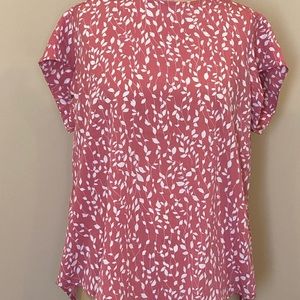Fun2Fun Madeigh Button Back Blouse, Pink Floral Print, XXL